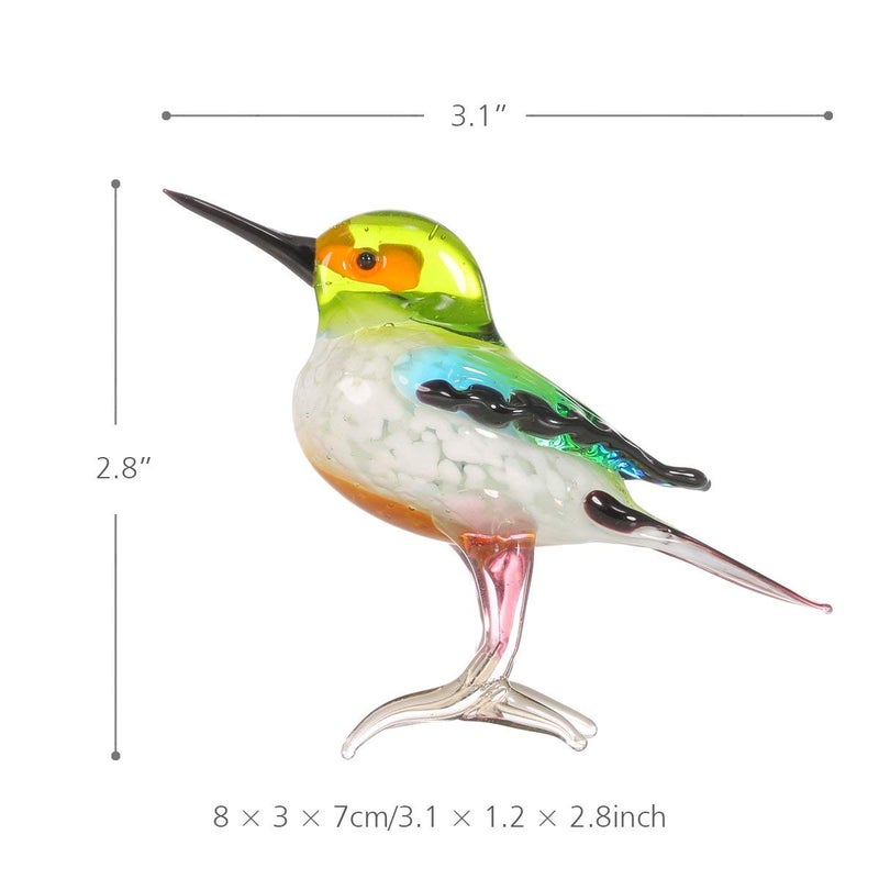 TOOARTS Too-arts Tiny Bird Glass Sculpture Ornament Bird Figurine Hand Blown Statue Multicolor - Image 3